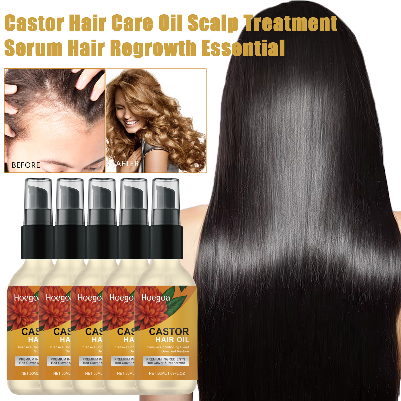 Hair Care Vitamin E - Castor Dense Hair Essential Oil Veganic