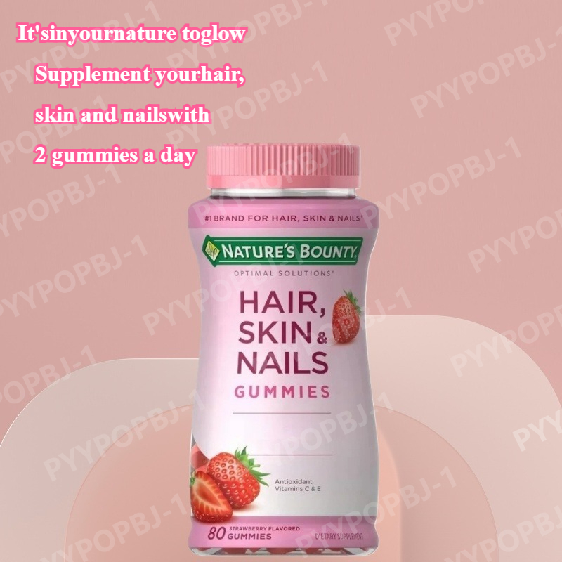 Hair Care Vitamin - Strawberry Flavor Heart-shaped Gummies with Biotin