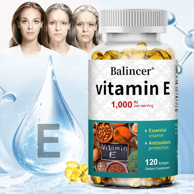 Hair Care Vitamin - Natural Vitamin E Capsules, Antioxidant Supplement,