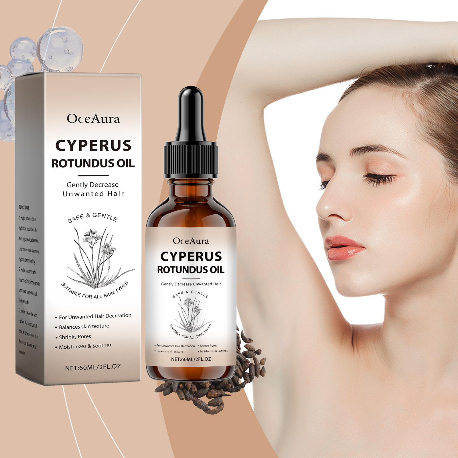 Hair Care Cream - Cyperus Rotundus Oil for Hair Removal