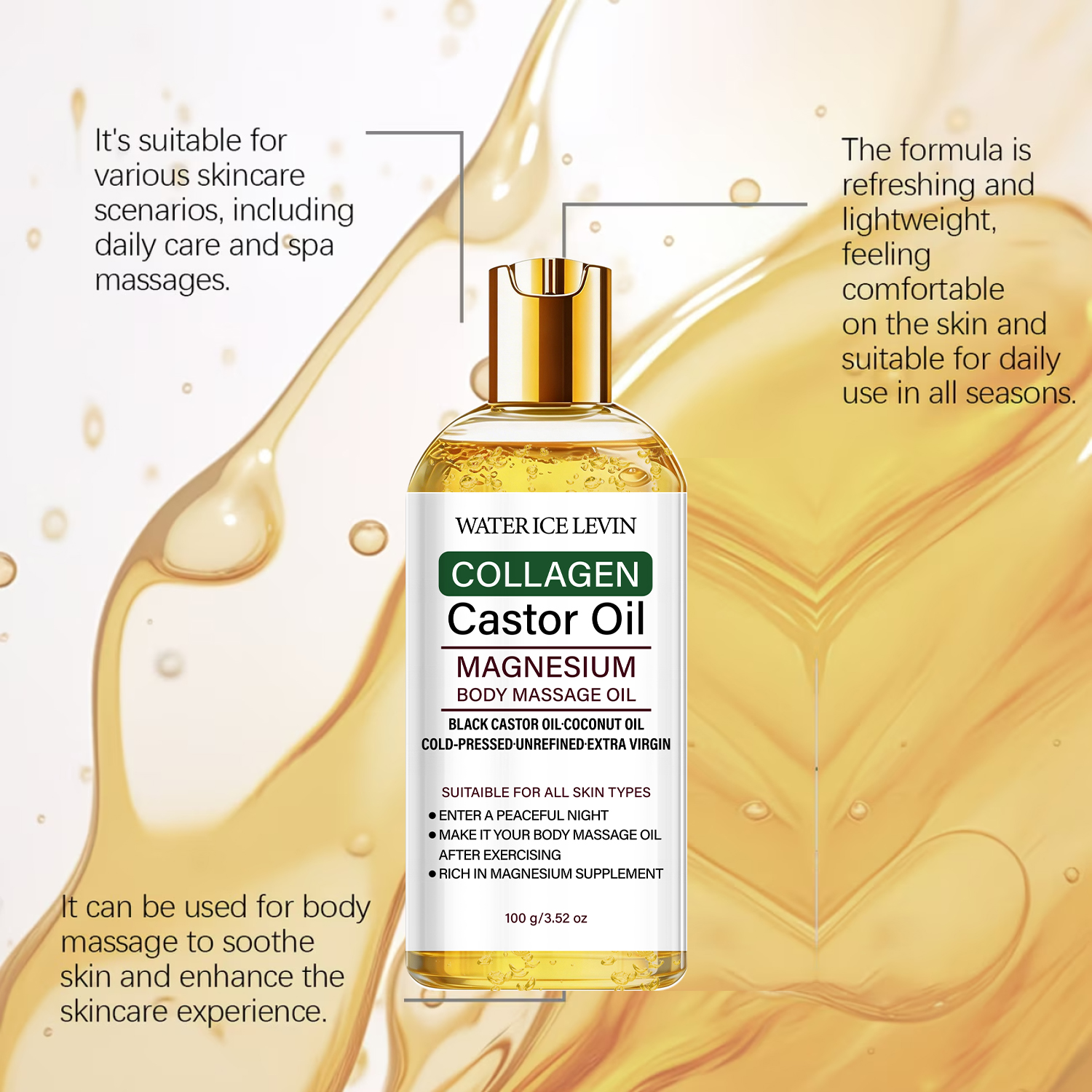 Lightweight Body Massage Oil C - Castor Oil Cold Press avis et prix