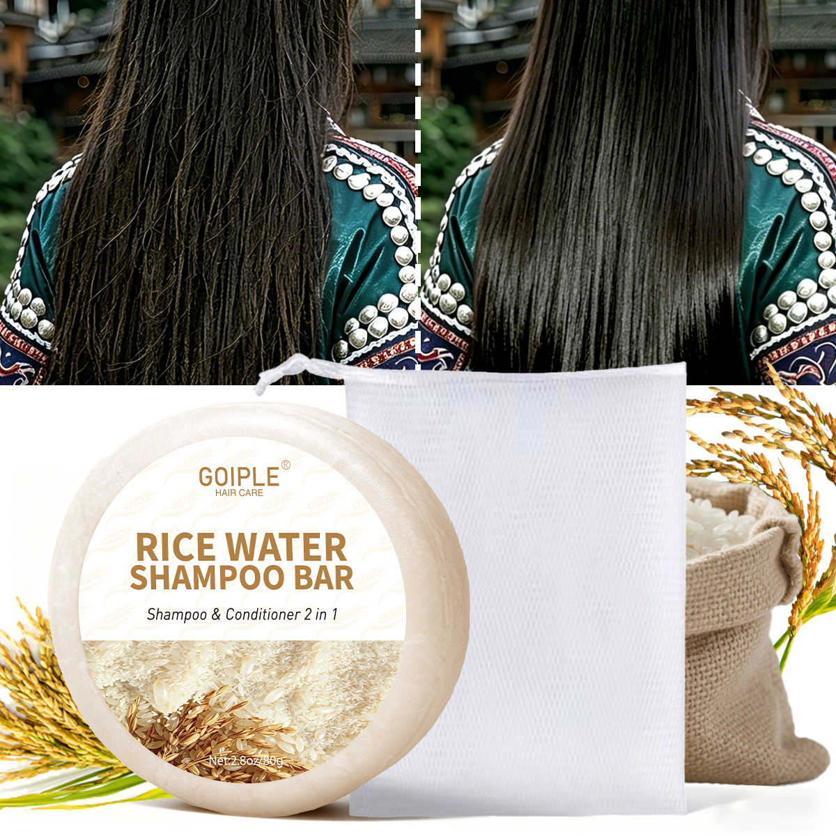 GOIPLE 80g Rice Water Hair Soa - Hair Care With Rice Water avis et prix