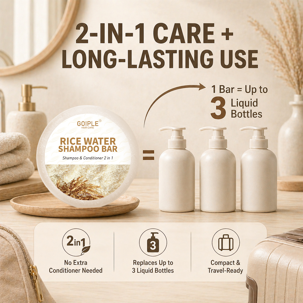 GOIPLE 80g Rice Water Hair Soa - Hair Care With Rice Water avis et prix