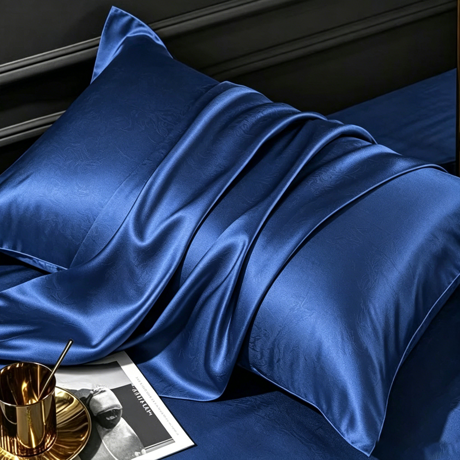 2-piece Set Solid Color Imitat - Satin Pillowcase Silk avis et prix