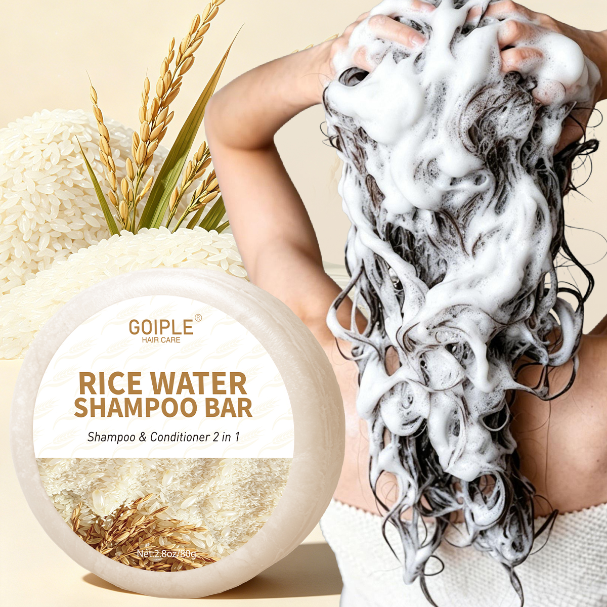 Natural Rice Water Shampoo Bar - Hair Care With Rice Water avis et prix