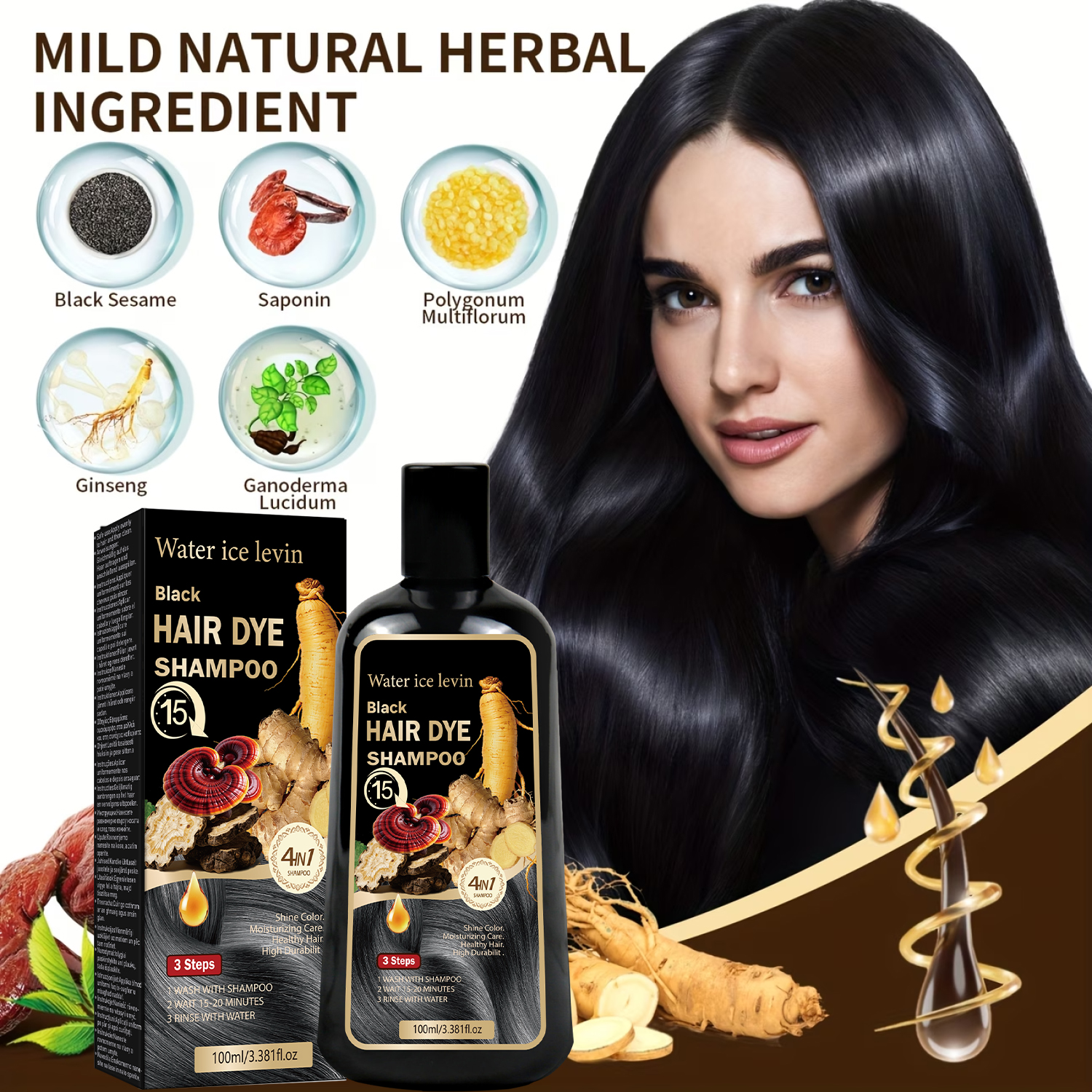 Black Sesame Ginseng Reishi Ha - Hair Care Herbal avis et prix