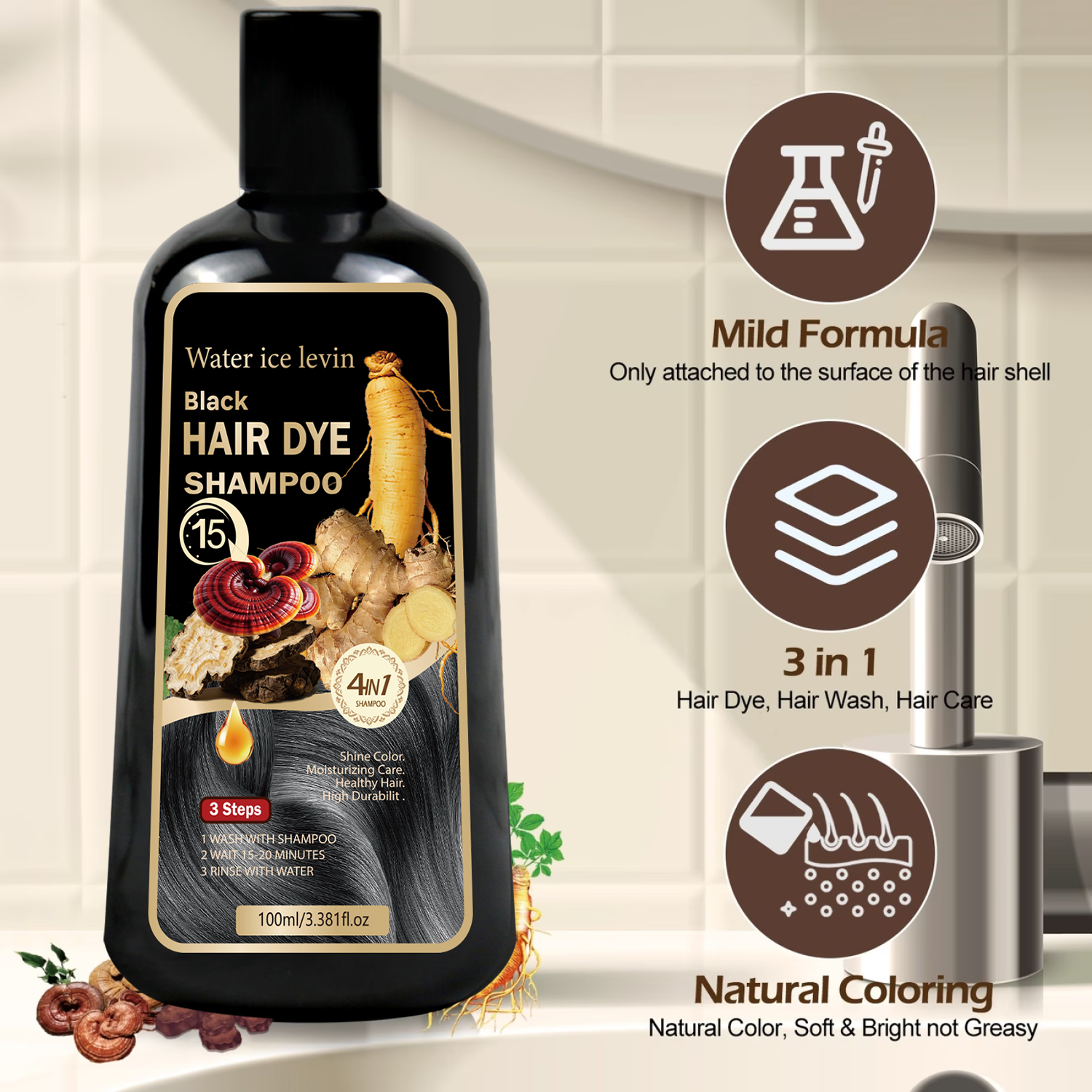 Black Sesame Ginseng Reishi Ha - Hair Care Herbal avis et prix