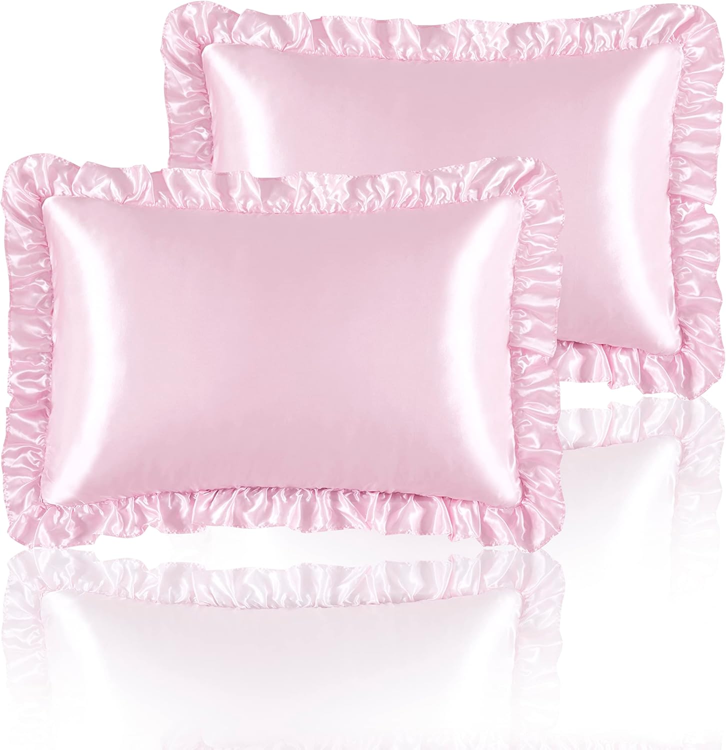 2Pcs Satin Ruffled Pillow Case - Satin Pillowcase Silk avis et prix