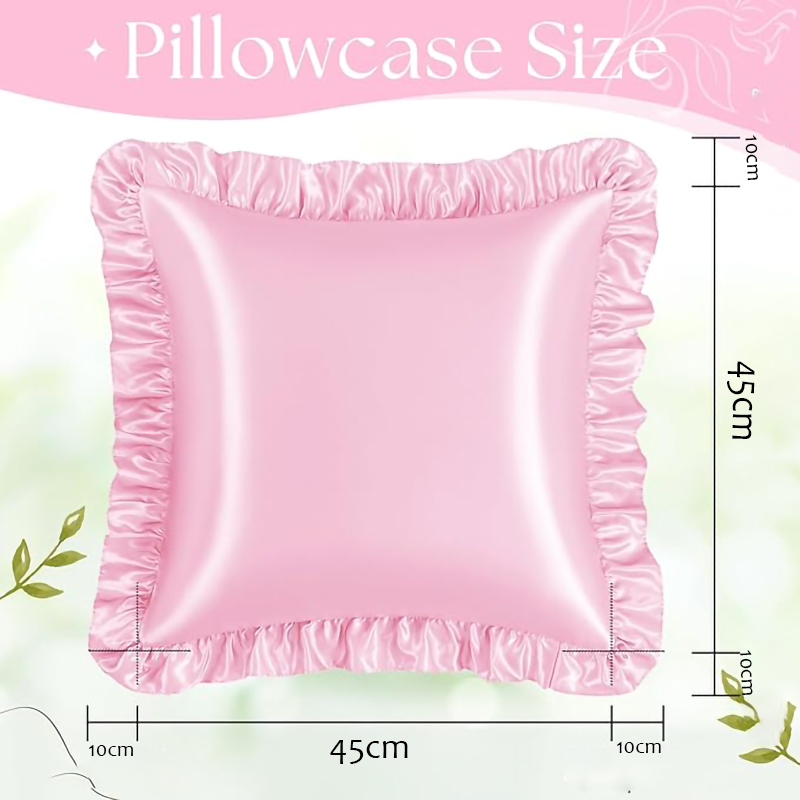 2Pcs Satin Ruffled Pillow Case - Satin Pillowcase Silk avis et prix