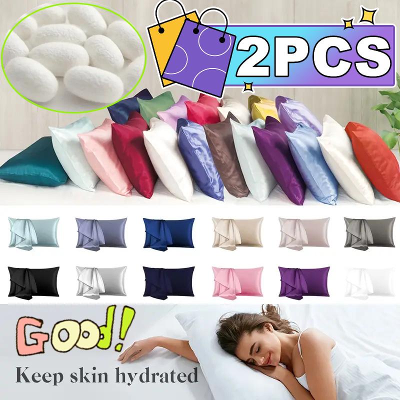 New 2pcs Nordic Pure Emulation - Satin Pillowcase Silk avis et prix